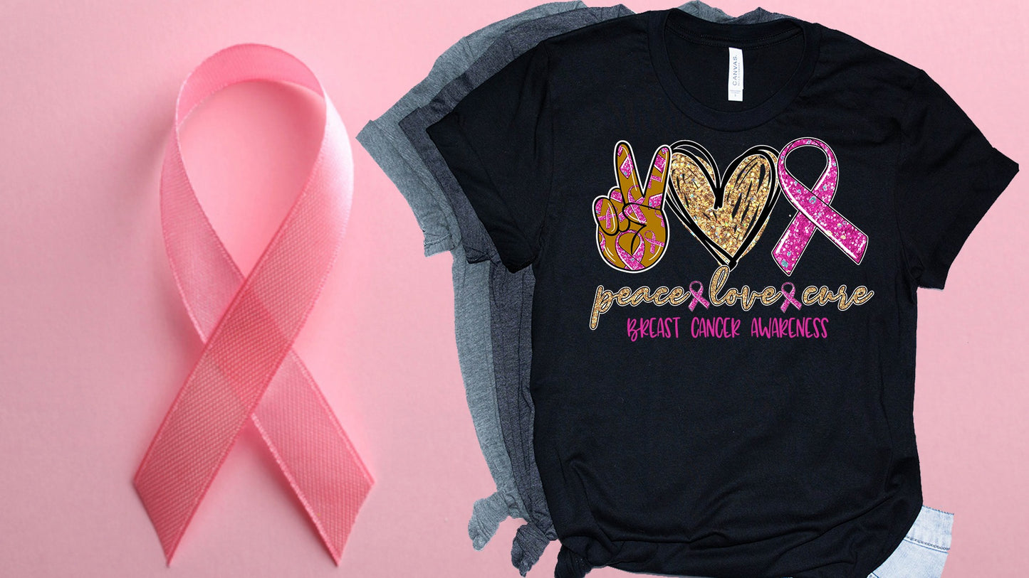 PEACE LOVE CURE BREAST CANCER AWARENESS