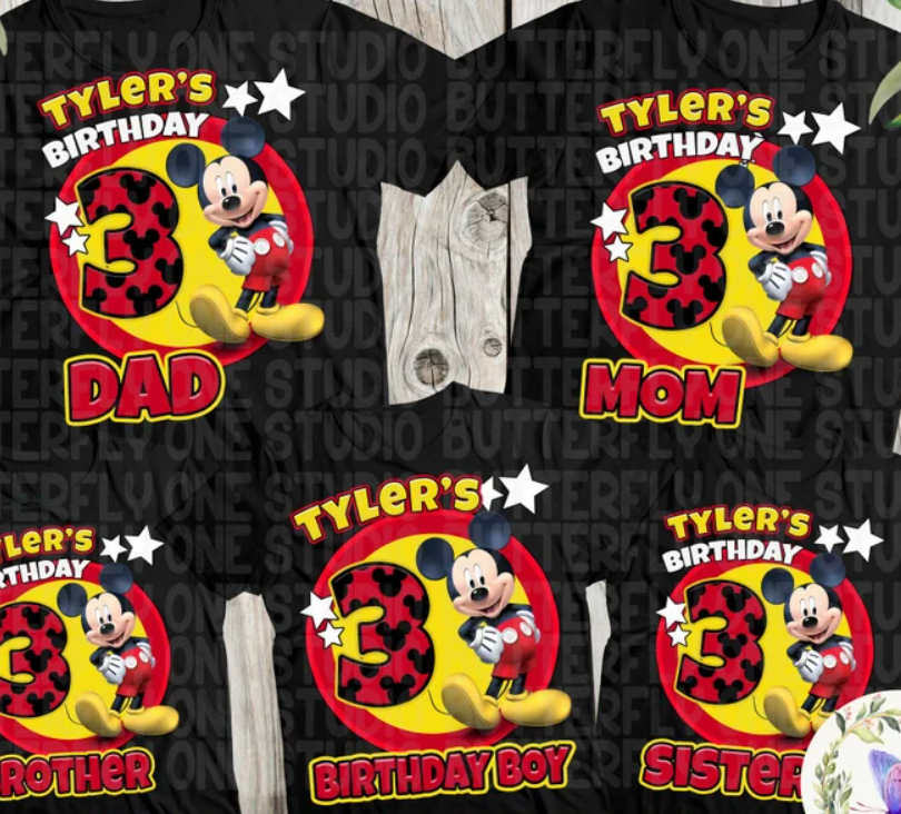 CUSTOM MICKEY #2 BIRTHDAY SHIRTS