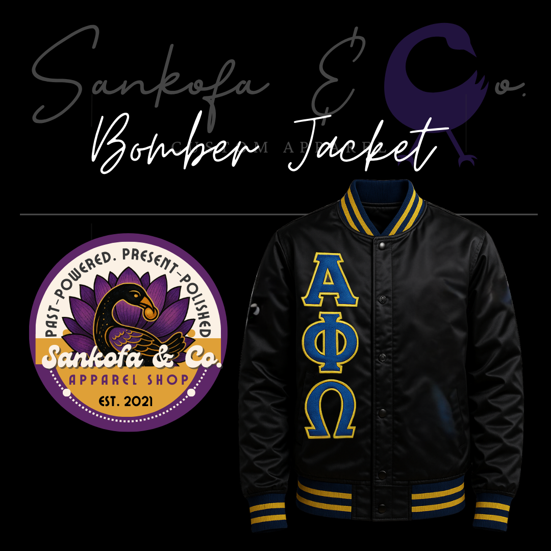 Alpha Phi Omega Black Satin Baseball Jacket – PRESALE