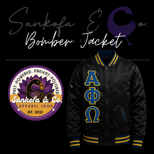 Alpha Phi Omega Black Satin Baseball Jacket – PRESALE