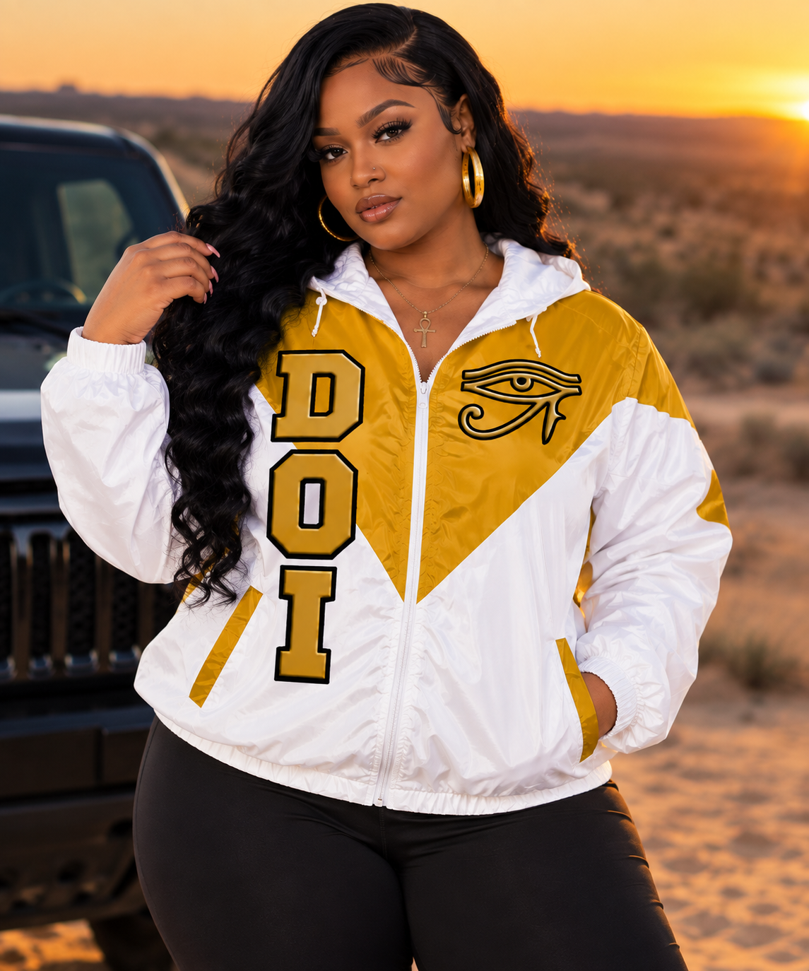 Eye of Ra Embroidered Hooded Windbreaker – Presale