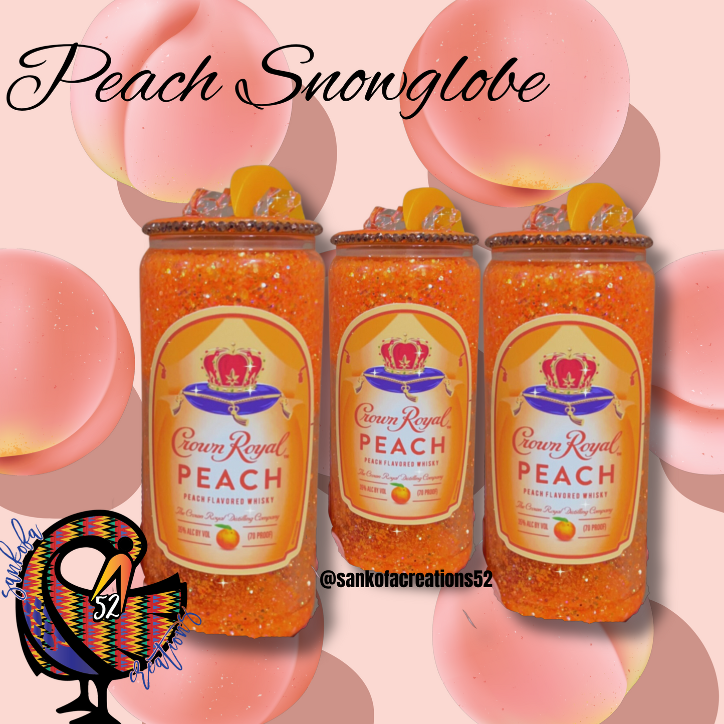 PEACH ALCOHOL SNOWGLOBE