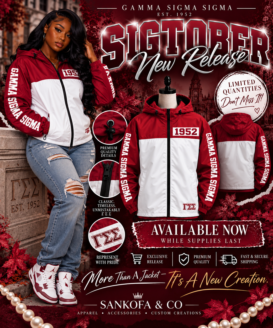 Gamma Sigma Sigma 1952 Windbreaker Jacket — PRESALE